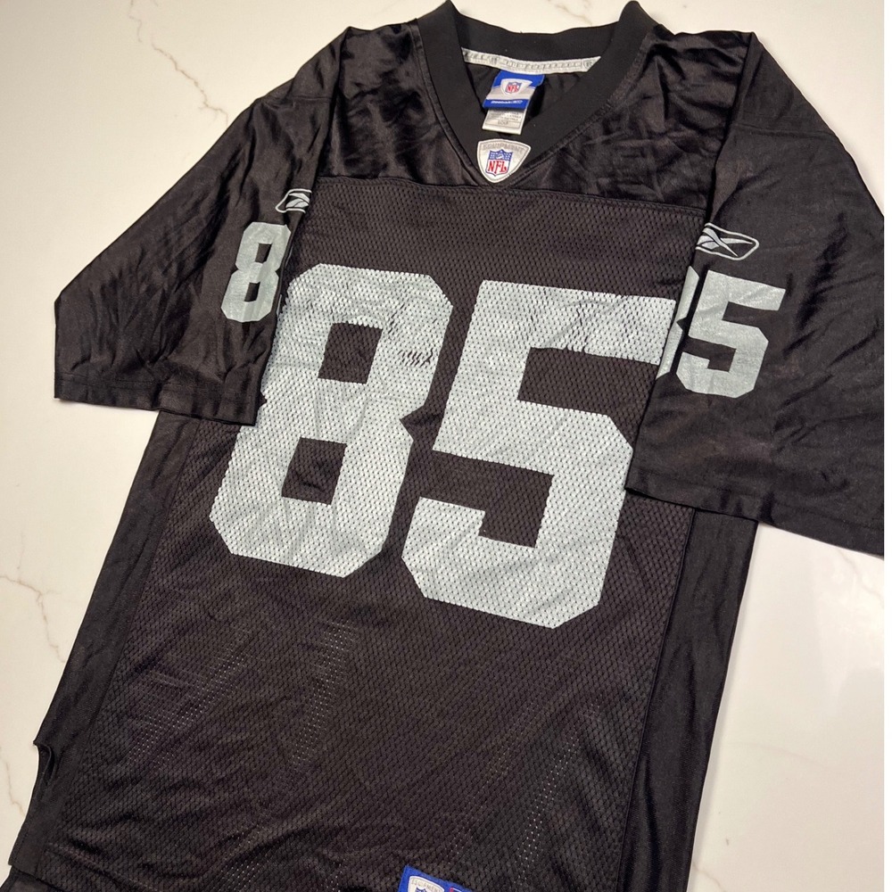 Reebok NFL Jersey Mens Small Oakland Raiders Doug Gabriel 85 Black Silver